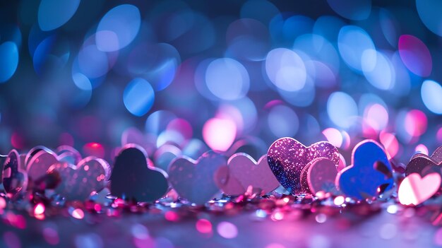 Harten en Glitter Bokeh voor romantische Valentijnsdag