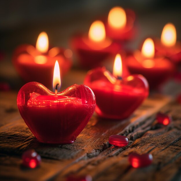 Foto harten en kaarsen valentines