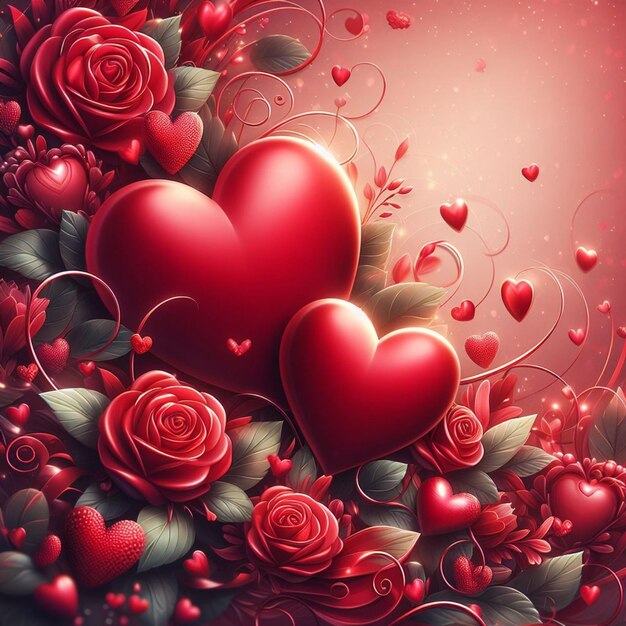 harten op rode achtergrond valentijns achtergrond vector decoratieve hart achtergrond