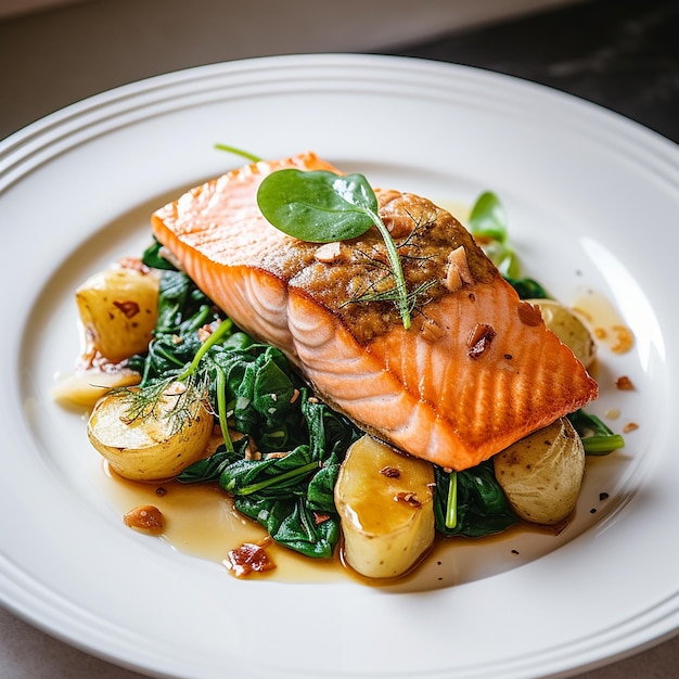 Hartige zalm- en spinazieverrukking