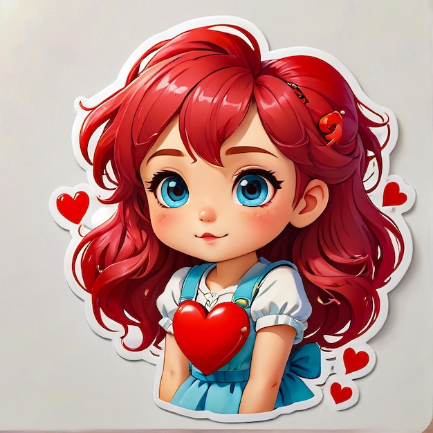 hartstickers 3d-karakter met hart