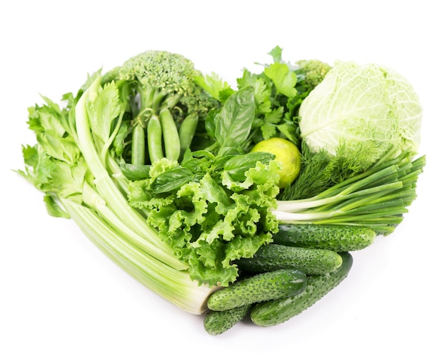 Hartvorm door verschillende groenten groen hart gezond eten vegetarisch eten