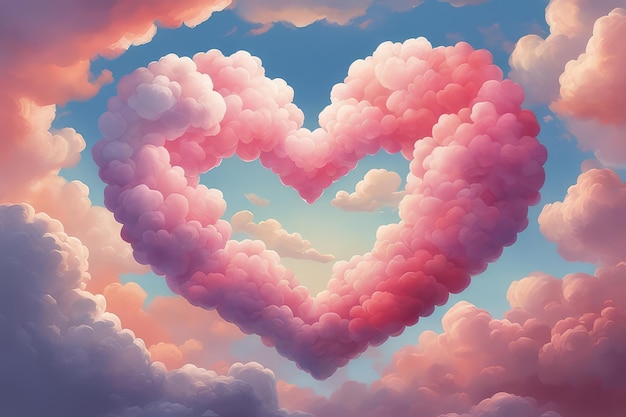 Hartvorm in de dromerige hemel