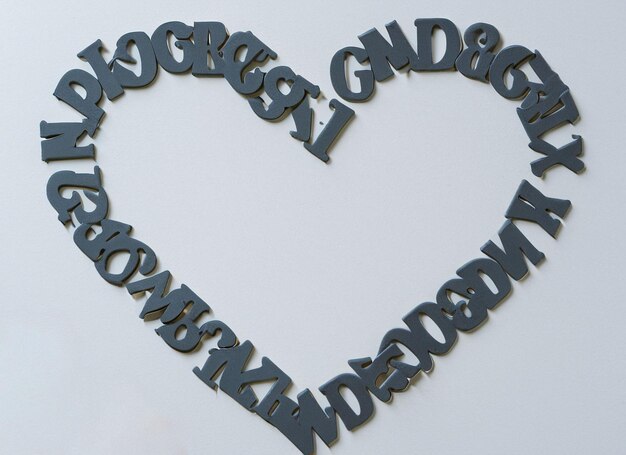 hartvorm van letters typografische samenstelling