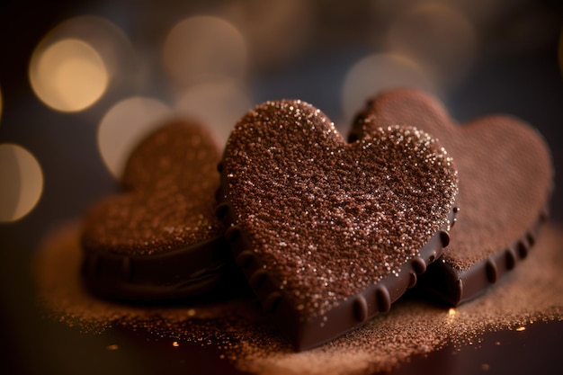 Hartvormige chocolade snoepjes