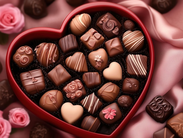 Hartvormige chocoladeboks