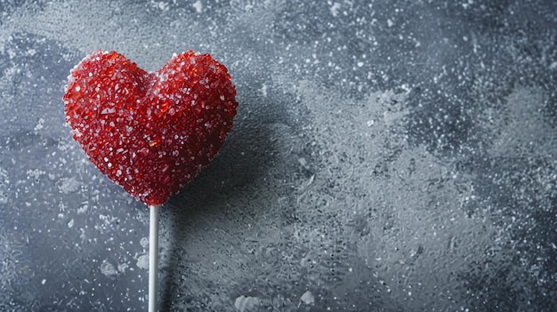 Hartvormige snoep op stok voor Valentijnsdag