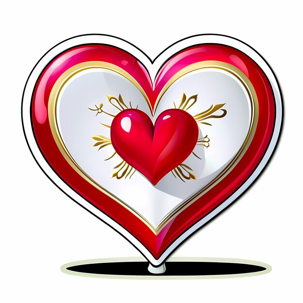 Hartvormige stickers 3D abstracte harten met verschillende ontwerpen hartvormige stijl