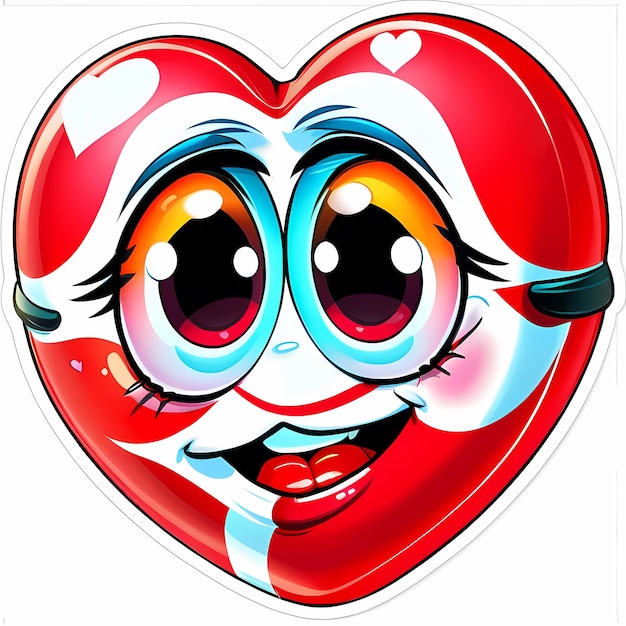 Hartvormige stickers 3d harten met verschillende ontwerpen hartvormige cartoon stijl stickers set
