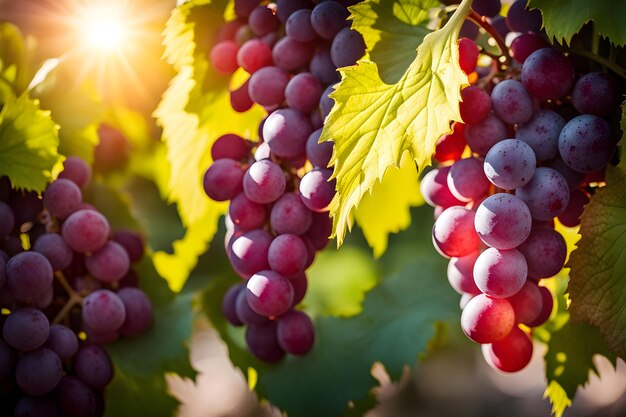 harvest bunches of grapes in the garden