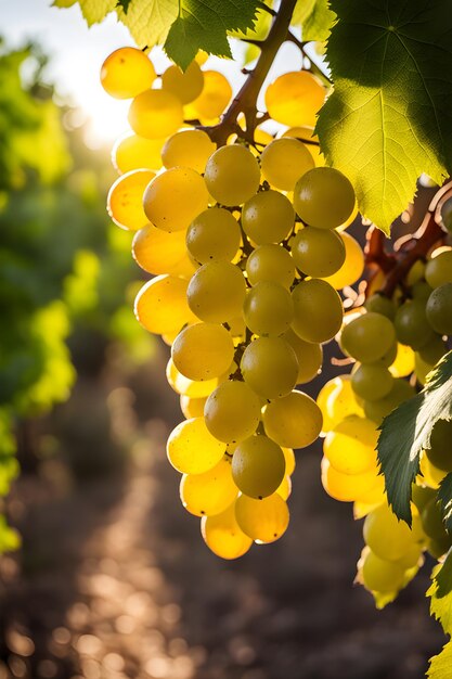 harvest bunches of white grapes in the garden