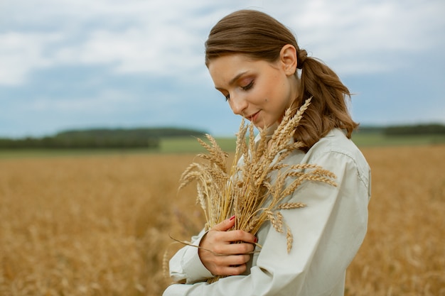 The harvest of cereals.