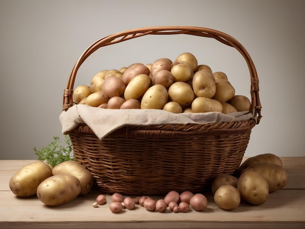 Harvest Essentials Isolated Basket of Potatoes