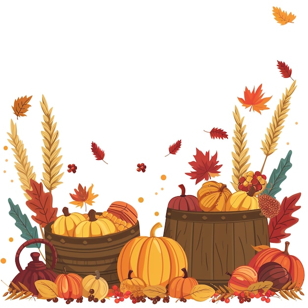 harvest festival celebration background with pumpkins for poster design