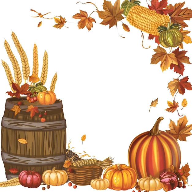 harvest festival celebration background with pumpkins for poster design
