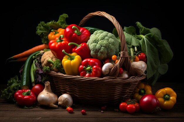 A Harvest of Fresh Raw Vegetables