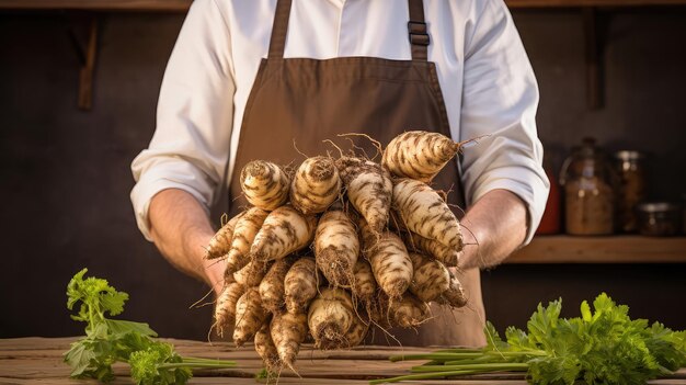 Photo harvest jerusalem artichoke