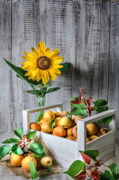 Harvest of ripe juicy berries on a dark wooden background in a rustic style