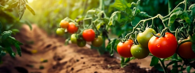 Harvest tomatoes in the garden Generative AI