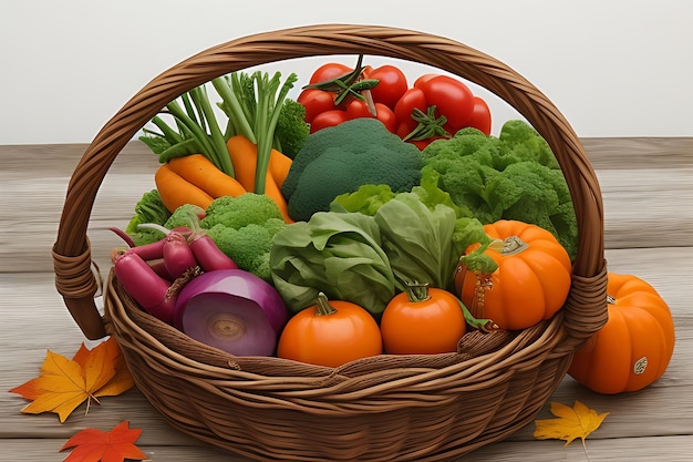 Harvesting the Season Rustic Baskets and Organic Bounty in Autumn