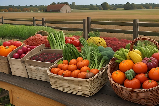 Harvesting the Season Rustic Baskets and Organic Bounty in Autumn