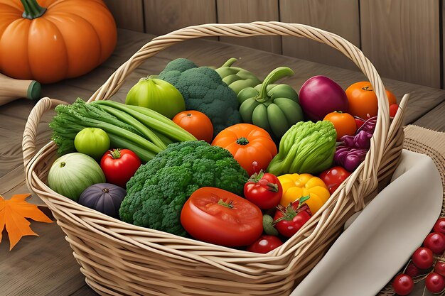 Harvesting the Season Rustic Baskets and Organic Bounty in Autumn