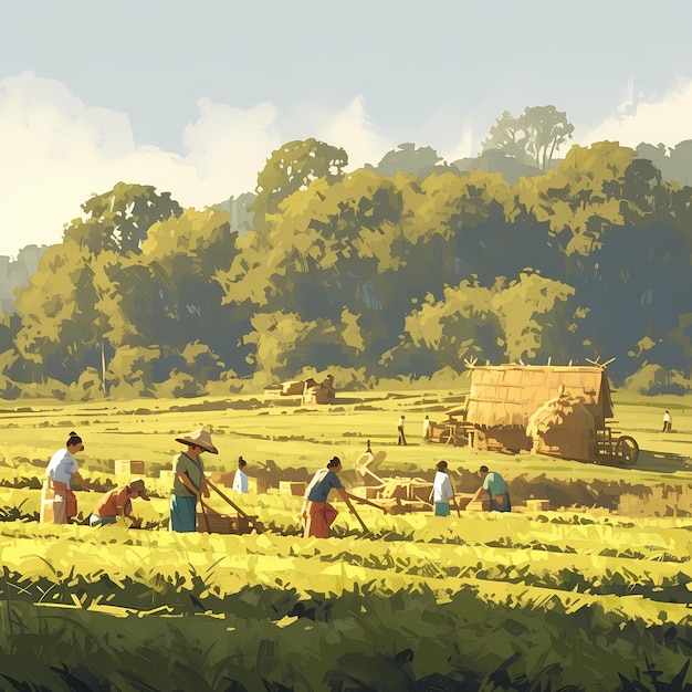 Harvesting Tea in a Field of Green