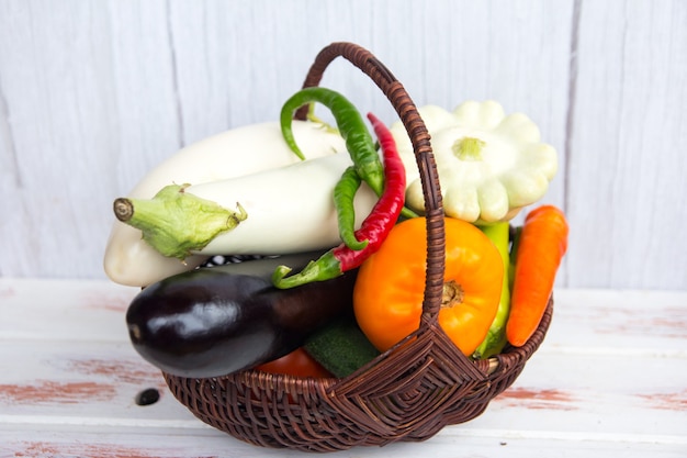 Harvesting vegetables. a grocery basket from the garden.