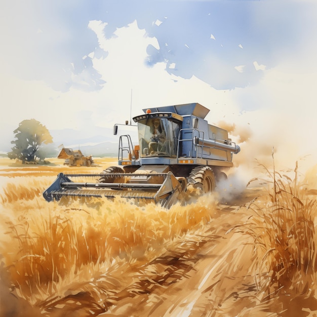 harvesting wheat