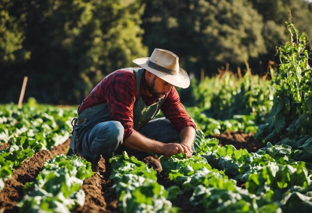 Photo harvests bounty farmers with vegetables