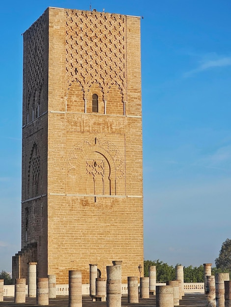 The Hasan Tower minaret of the Moroccan city of Rabat