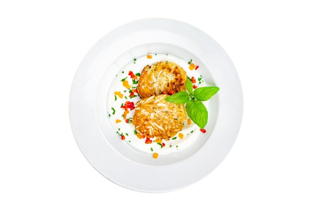 hash browns potato cutlet draniki vegetable food meal food snack on the table copy space food