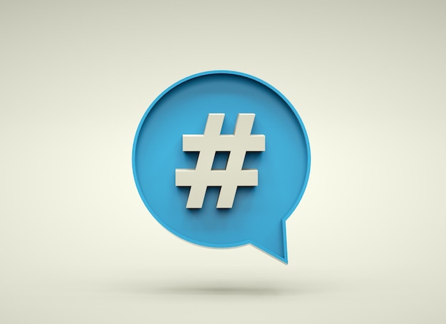Hash tag symbol with speech bubble Element for social media networks