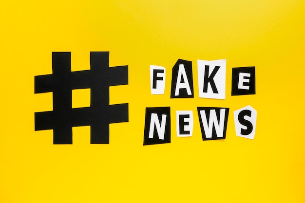 가짜 뉴스 미디어에 대한 해시 태그 날카로운 기호