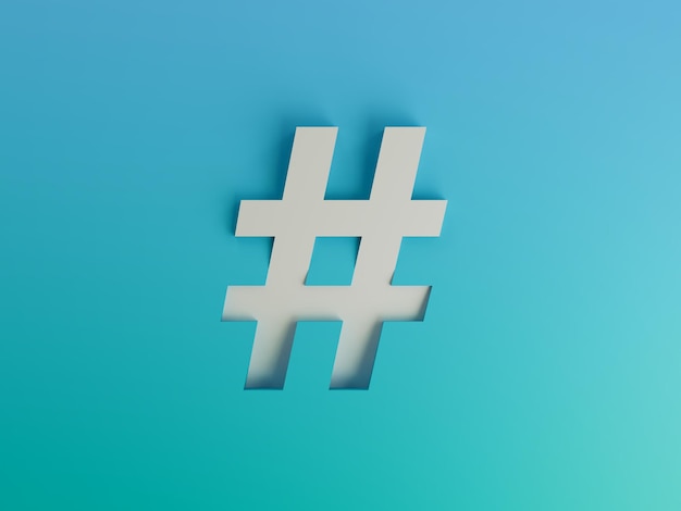 Hashtag social media semplice minimal moderno corporate gradient 3d illustrazione sfondo