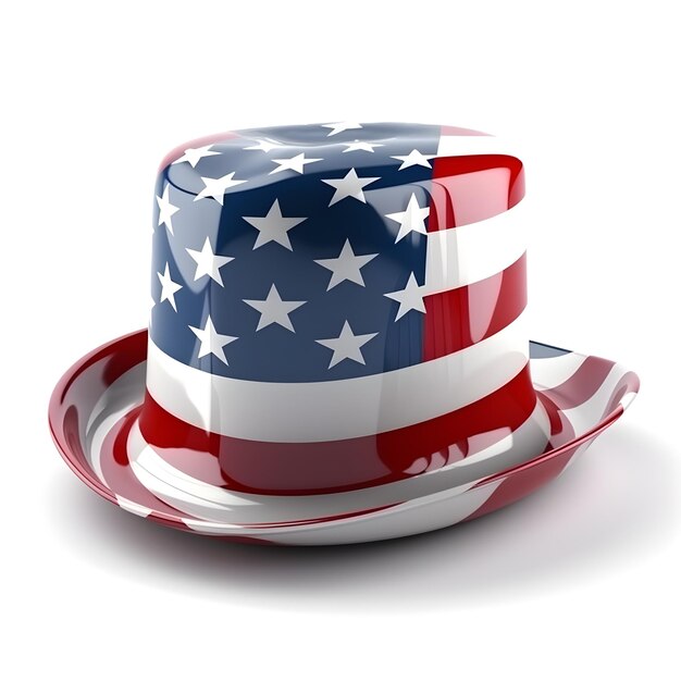 Photo hat in american flag colors style