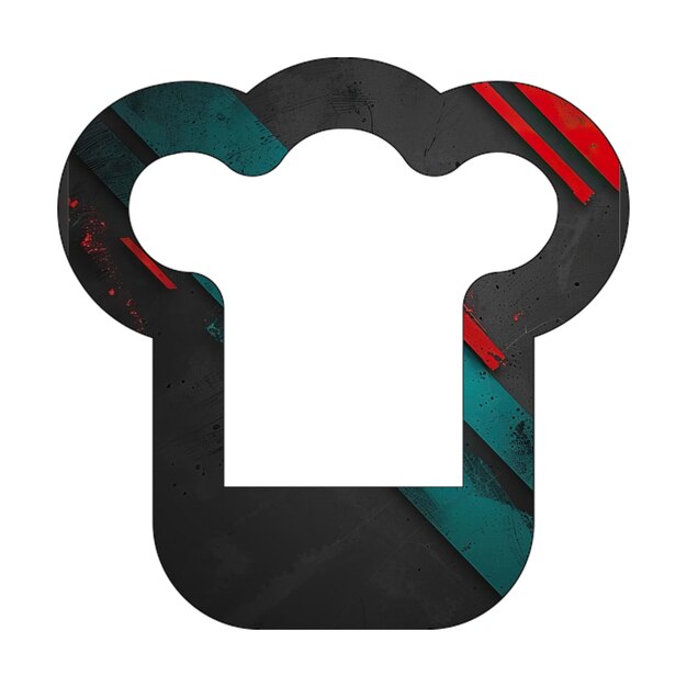 Photo hat chef icon diagonal black green red