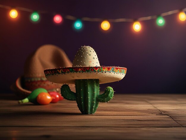 Photo a hat that has a cactus on it