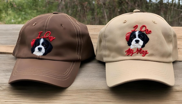 Photo a hat that says dog on it