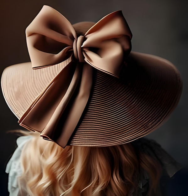 Photo a hat with a brim of ribbon and a top