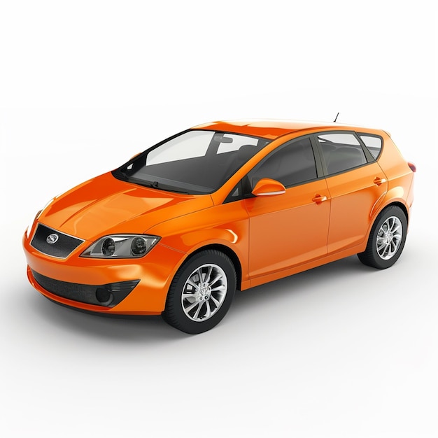 Hatchback 3D-rendering van een compacte hatchback met een combinatie van practi