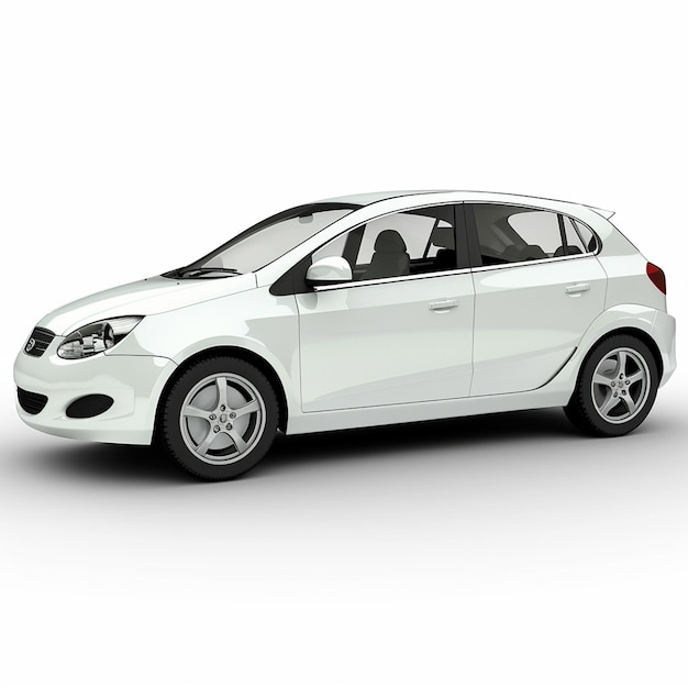 Hatchback 3D-rendering van een compacte hatchback met een combinatie van practi