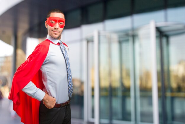 Haughty super businessman posing