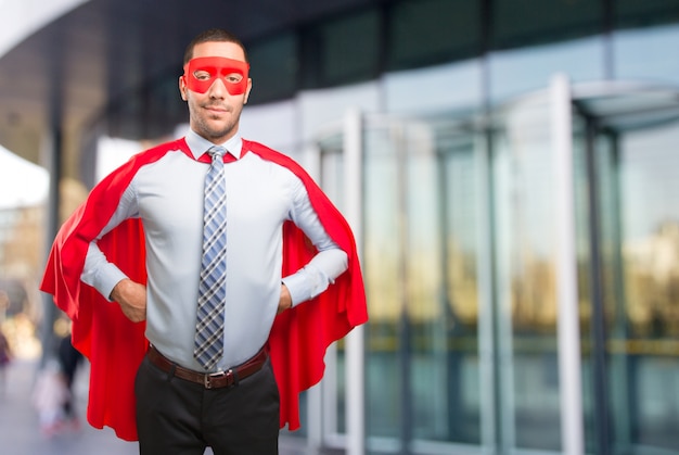 Haughty super businessman posing