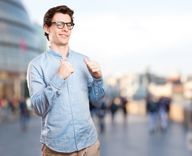 Haughty young man posing