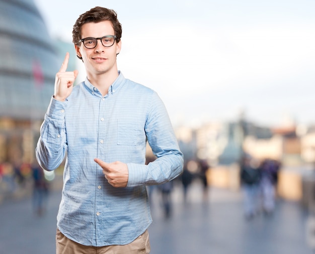 Haughty young man posing