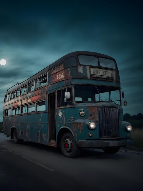 Haunted bus generated by ai