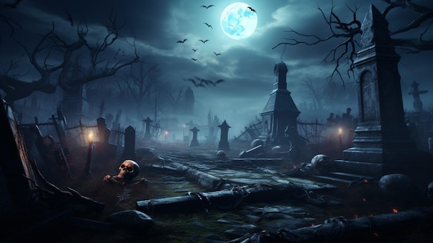 Foto haunted graveyard game achtergrond