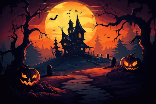 Дом с привидениями на Хэллоуин - жуткая обитель холода и волнения