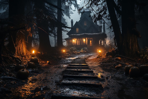 haunted house in the forest